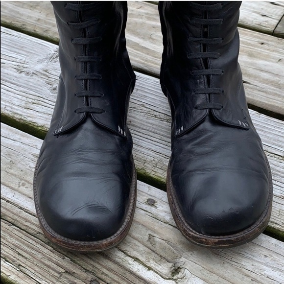 Barney’s New York tall black zip 39 combat boots - Picture 6 of 7